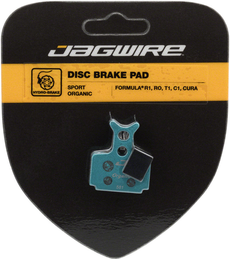 Jagwire Sport Organic Disc Brake Pads - For Formula C1, CR3, Cura, Mega, R1/R1R, RO/ROR, RX, and T1 - Disc Brake Pad - Formula Compatible Disc Brake Pads