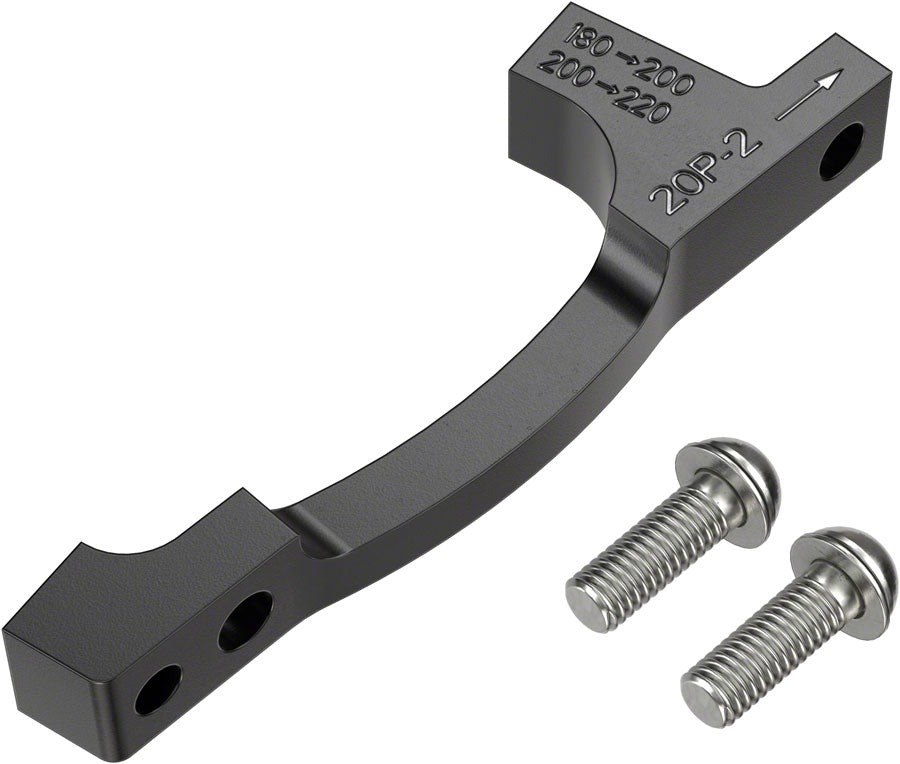 SRAM Post Bracket 20 P 2 Disc Brake Adaptor -  For 200mm and 220mm Rotors Only, Includes Bracket and Stainless Steel