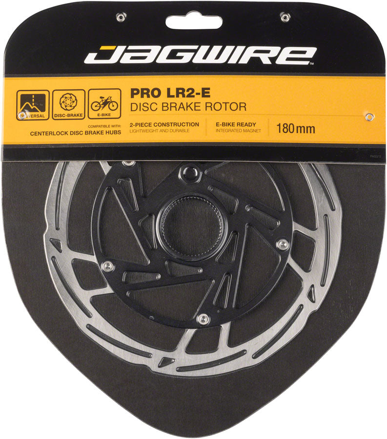 Jagwire Pro LR2-E Ebike Disc Brake Rotor with Magnet - 180mm, Center Lock, Silver/Black MPN: DCR090 Disc Rotor Pro LR2-E Ebike Disc Brake Rotor