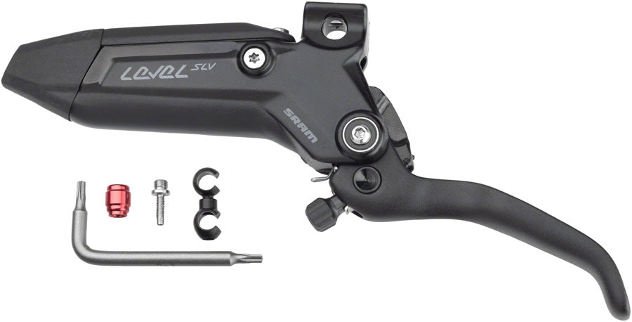 SRAM Level Silver Stealth Disc Brake Lever Assembly - Aluminum Lever Blade, Black/Silver, C1