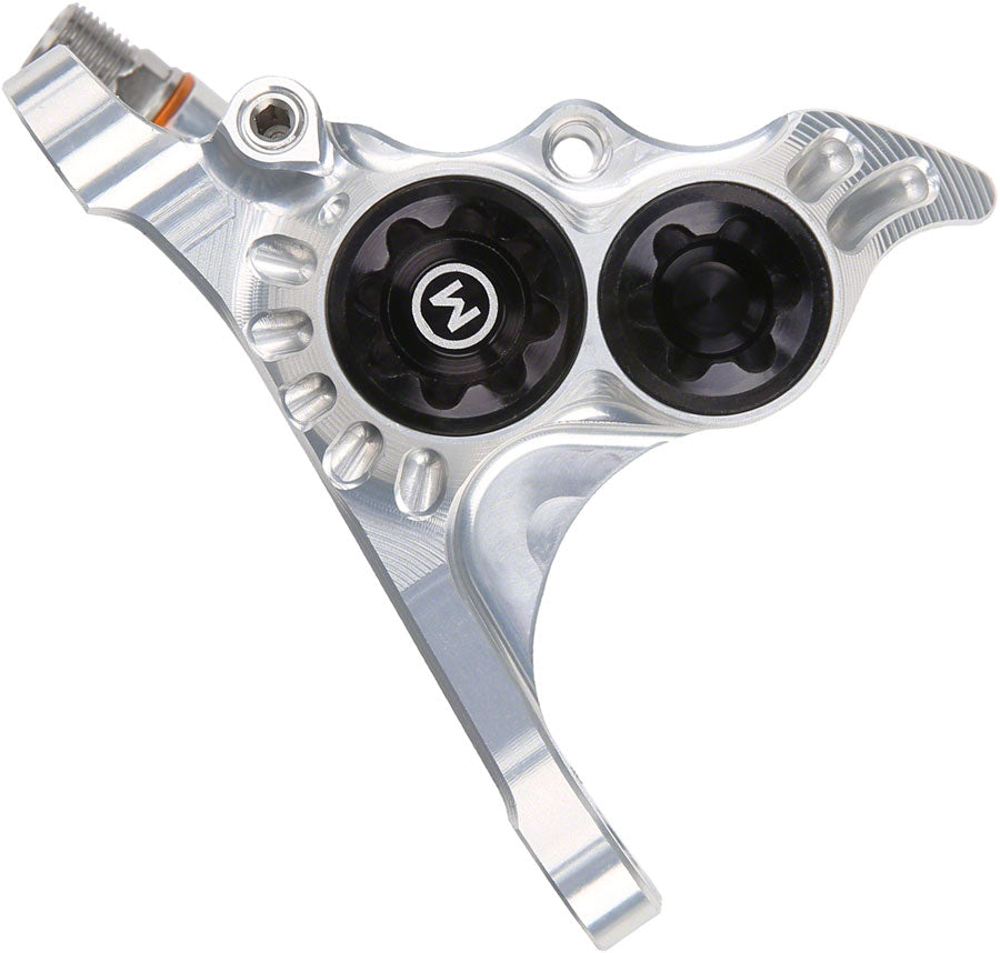 Hope RX4+ Disc Brake Caliper - Flat Mount Front, +20mm, Mineral Oil Type, Silver