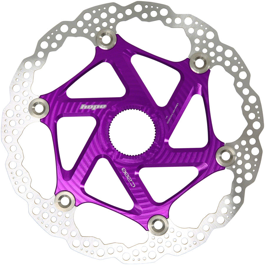 Hope MTB Floating Centre-Lock Disc Brake Rotor - 200mm, Center-Lock, Purple MPN: HBSP435200CLPU Disc Rotor MTB Floating Centre-Lock Disc Brake Rotor