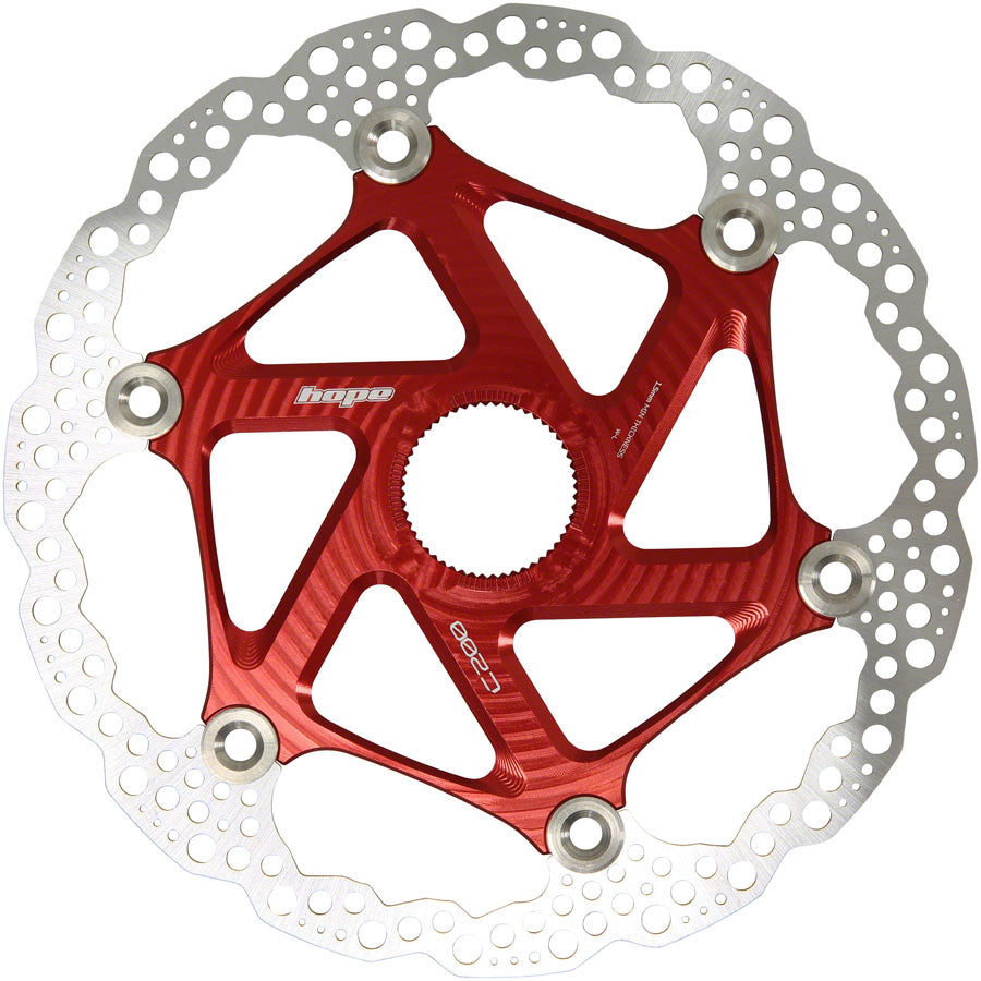 Hope MTB Floating Centre-Lock Disc Brake Rotor - 200mm, Center-Lock, Red