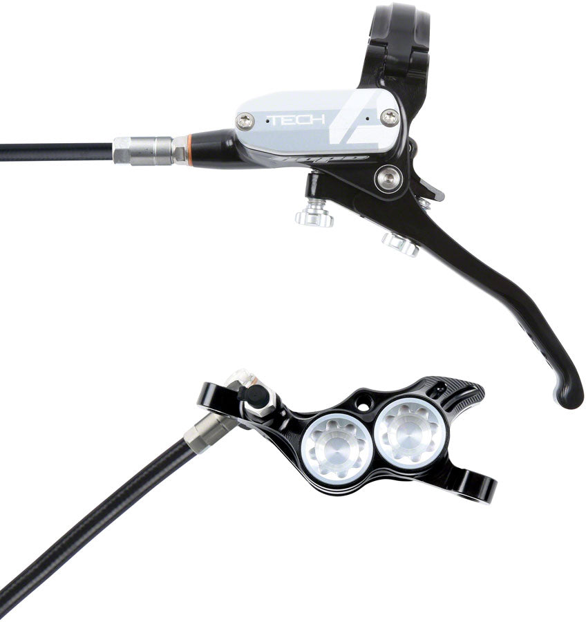 Hope Tech 4 E4 Disc Brake and Lever Set - Rear, Hydraulic, Post Mount, Silver