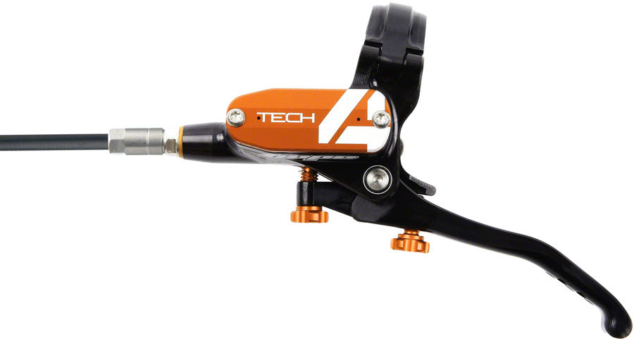 Hope Tech 4 V4 Disc Brake and Lever Set - Front, Hydraulic, Post Mount, Orange - Disc Brake & Lever - Tech 4 V4 Disc Brake & Lever Set