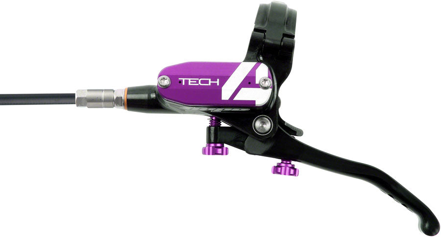 Hope Tech 4 V4 Disc Brake and Lever Set - Rear, Hydraulic, Post Mount, Purple - Disc Brake & Lever - Tech 4 V4 Disc Brake & Lever Set