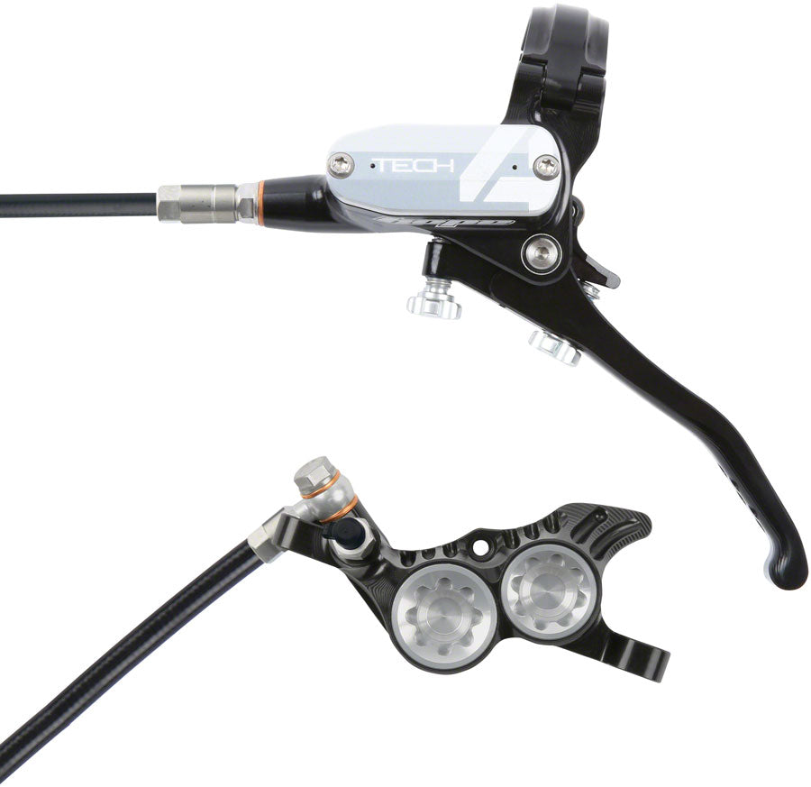 Hope Tech 4 V4 Disc Brake and Lever Set - Front, Hydraulic, Post Mount, Silver
