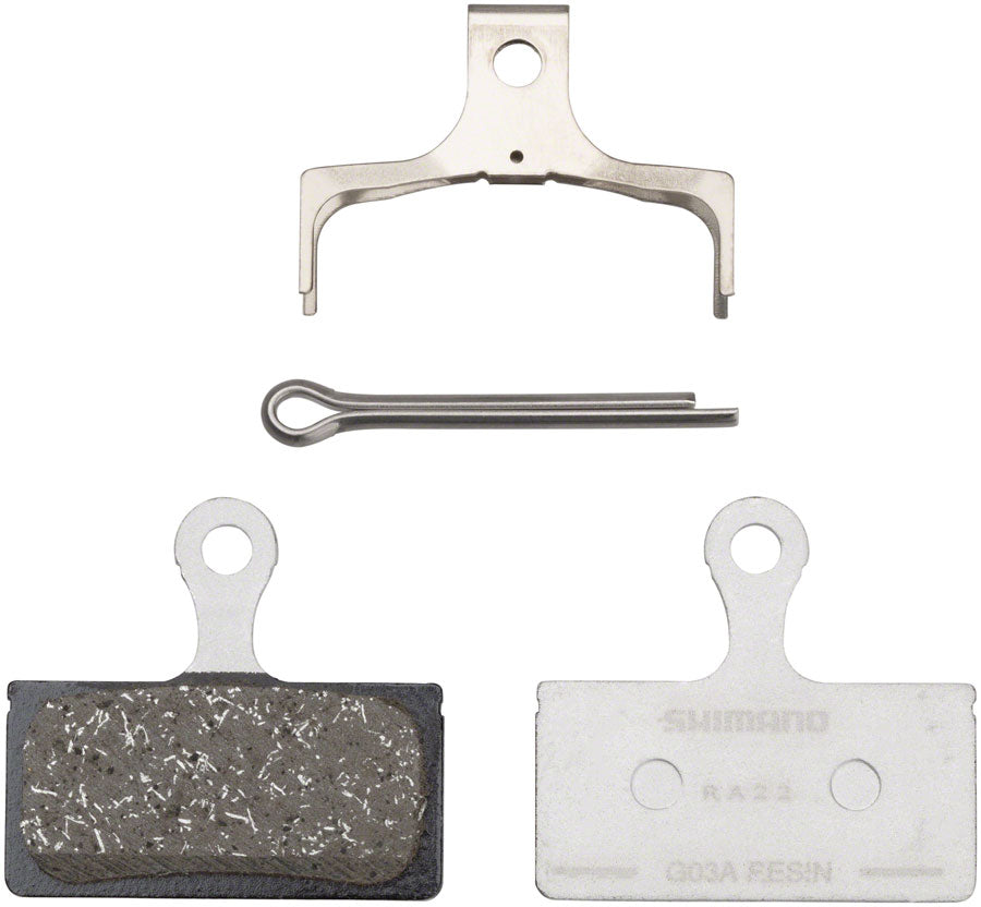 Shimano G05A Disc Brake Pad and Spring - Resin Compound, Alloy Back Plate MPN: Y2R298010 UPC: 192790641546 Disc Brake Pad G05A-RX Disc Brake Pads