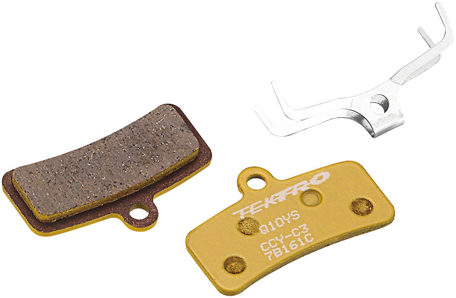 Tektro Q10YS Disc Brake Pads - Resin, For Use With 4-Piston Caliper, Yellow