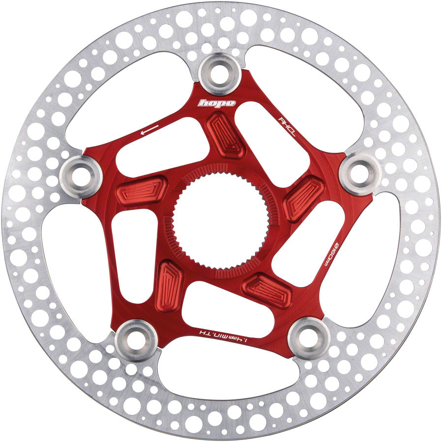 Hope RX Disc Rotor - 160mm, Center-Lock, Red