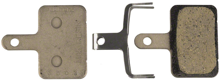 Shimano M05 Disc Brake Pads and Springs - Resin Compound, Steel Back Plate, One Pair