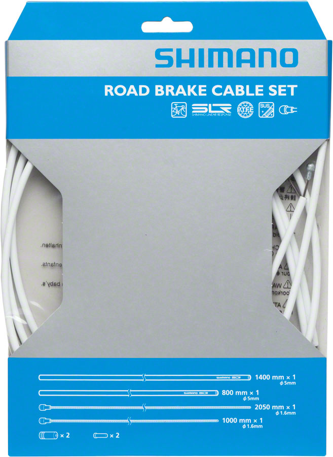 Shimano Road PTFE Brake Cable and Housing Set, White