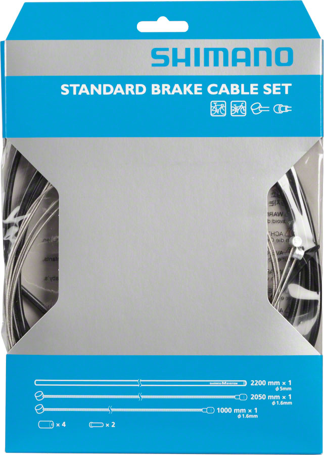 Shimano Road/MTB Brake Cable and Housing Set, Black - Brake Cable & Housing Set - Standard Brake Cable & Housing Set