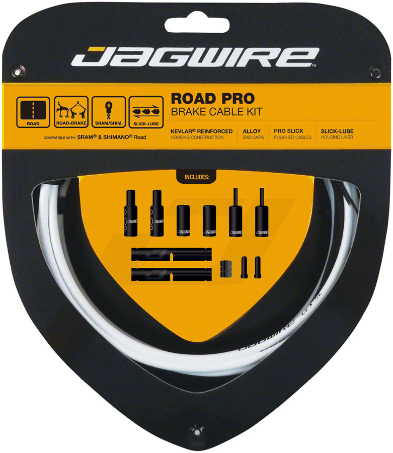 Jagwire Pro Brake Cable Kit Road SRAM/Shimano, White MPN: PCK203 Brake Cable & Housing Set Pro Polished Road Brake Kit