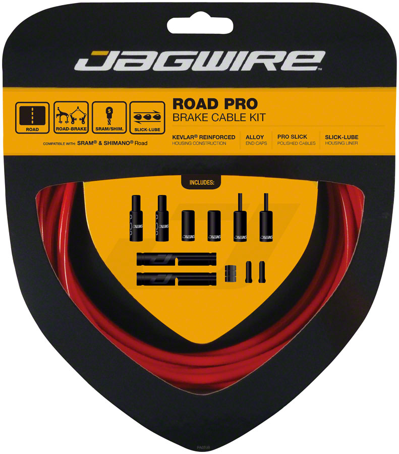 Jagwire Pro Brake Cable Kit Road SRAM/Shimano, Red MPN: PCK204 Brake Cable & Housing Set Pro Polished Road Brake Kit
