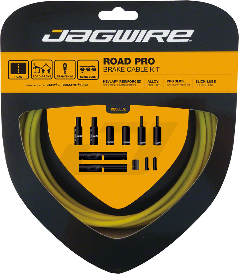 Jagwire Pro Brake Cable Kit Road SRAM/Shimano, Yellow MPN: PCK207 Brake Cable & Housing Set Pro Polished Road Brake Kit