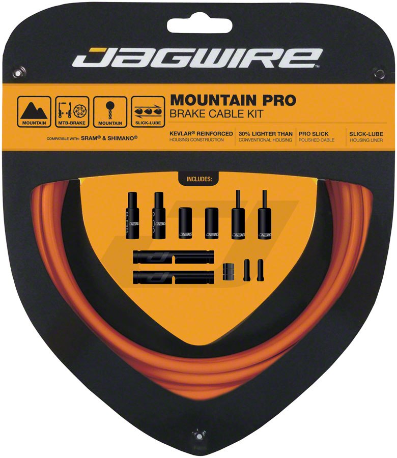 Jagwire Pro Brake Cable Kit Mountain SRAM/Shimano, Orange MPN: PCK406 Brake Cable & Housing Set Pro Polished Mountain Brake Kit