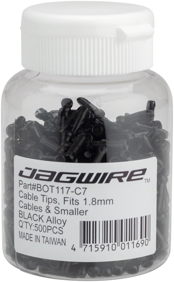 Jagwire 1.8mm Cable End Crimps Black Bottle/500 MPN: BOT117-C7 Cable End Crimp Cable End Crimps