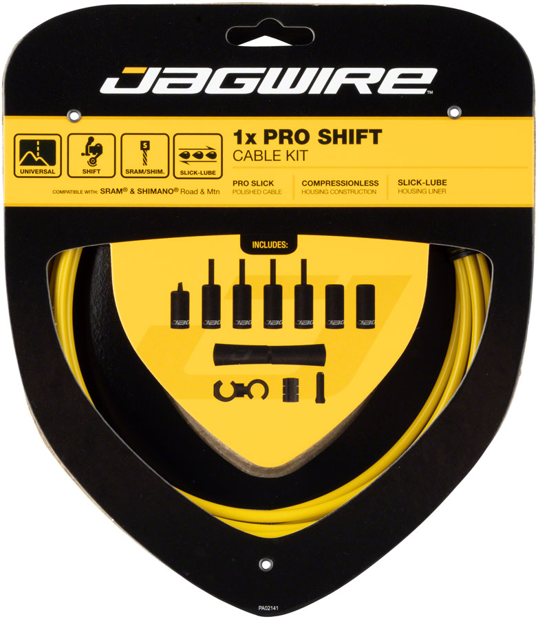 Jagwire 1x Pro Shift Kit Road/Mountain SRAM/Shimano, Yellow MPN: PCK557 Derailleur Cable & Housing Set 1x Pro Shift Kit