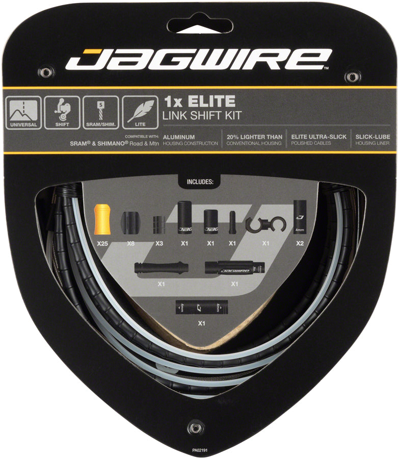 Jagwire 1x Elite Link Shift Cable Kit SRAM/Shimano with Polished Ultra-Slick Cable, Black MPN: RCK600 Derailleur Cable & Housing Set 1x Elite Link Shift Cable Kit