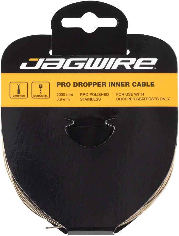 Jagwire Pro Dropper Inner Cable - 0.8 x 2000mm, Polished Stainless Steel