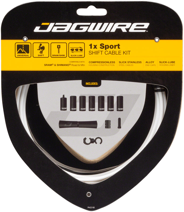 Jagwire 1x Sport Shift Cable Kit SRAM/Shimano, White MPN: UCK351 Derailleur Cable & Housing Set 1x Sport Shift Cable Kit
