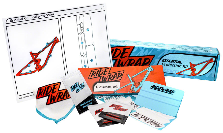 RideWrap Essential MTB Frame Protection Kit - Matte - Chainstay/Frame Protection - Essential MTB Frame Protection Kit