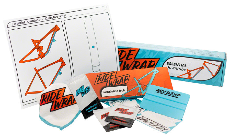 RideWrap Essential Downtube Frame Protection Kit - Gloss - Chainstay/Frame Protection - Essential Downtube Frame Protection Kit