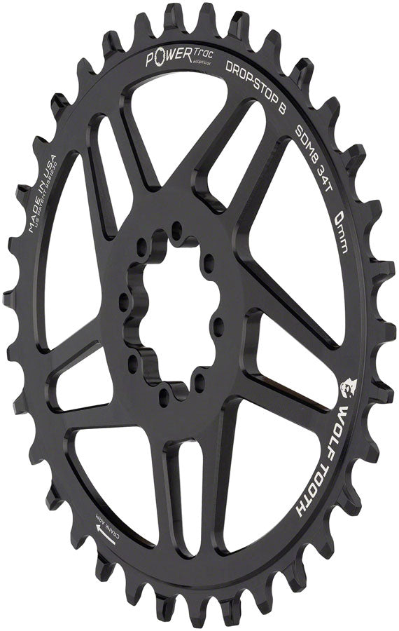 Wolf Tooth Elliptical Direct Mount Chainring - 34t, SRAM Direct Mount, Drop-Stop B, For SRAM 8-Bolt Cranksets, 0mm - Direct Mount Chainrings - SRAM Elliptical 8-Bolt Direct Mount Chainrings