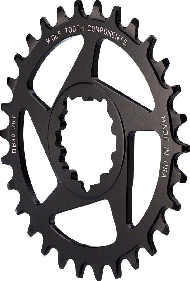 Wolf Tooth 32t DM Drop-Stop Chainring for SRAM BB30 Short Spindle Cranks, Black