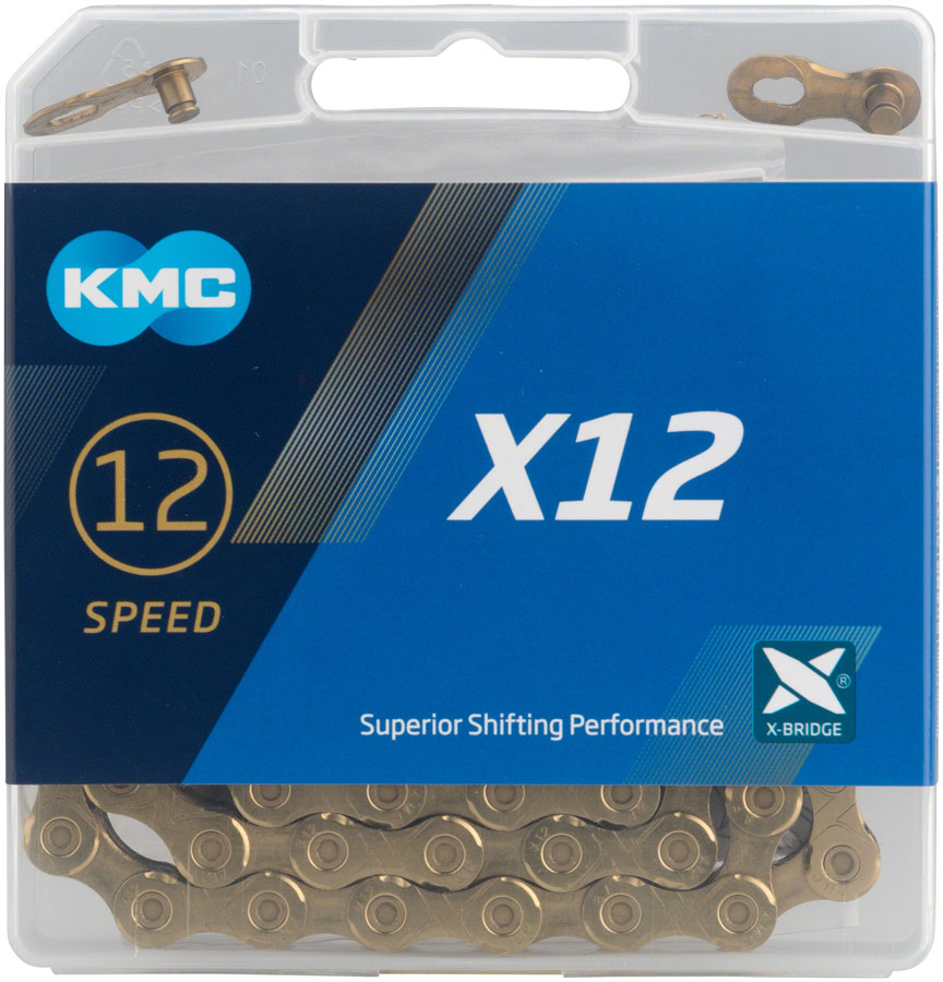 KMC X12 Chain - 12-Speed, 126 Links, Gold - Chains - X12 Chain
