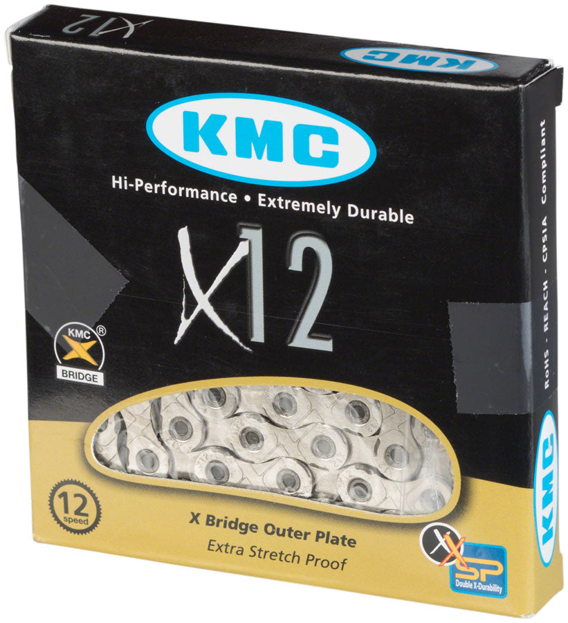 KMC X12 Chain - 12-Speed, 126 Links, Silver - Chains - X12 Chain