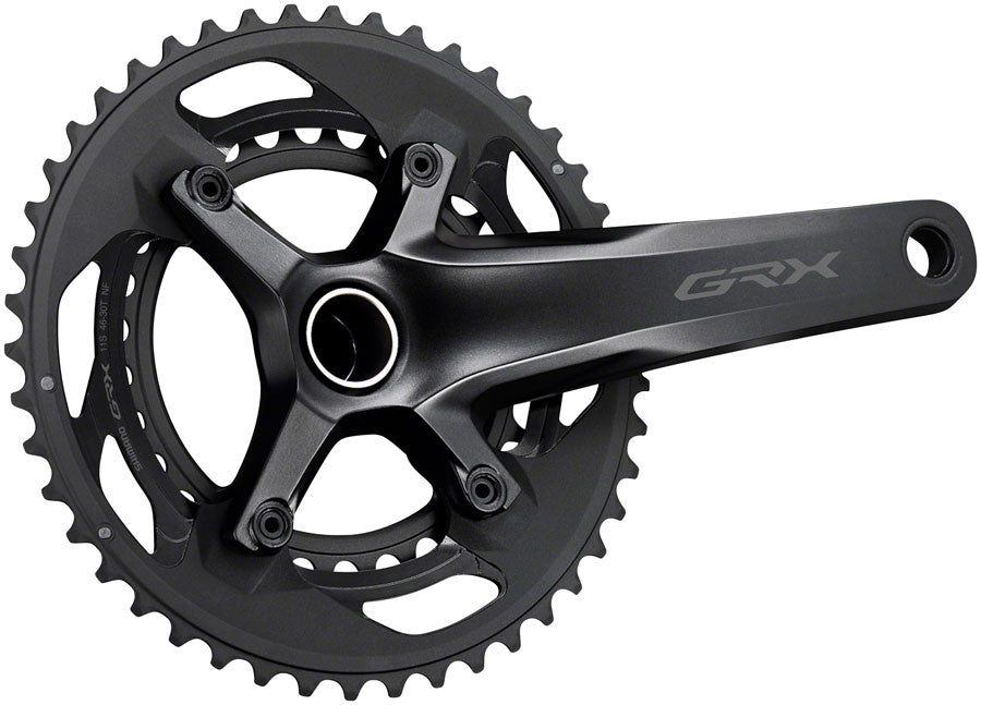 Shimano GRX FC-RX600-10 Crankset - 175mm, 10-Speed, 46/30t, 110/80 BCD, Hollowtech II Spindle Interface, Black