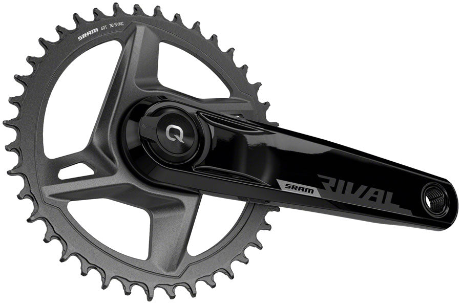 SRAM Rival 1 AXS Wide Power Meter Crankset - 172.5mm, 12-Speed, 40t, 8-Bolt Direct Mount, DUB Spindle Interface, Black, - Crankset - Rival AXS Wide Power Meter Crankset