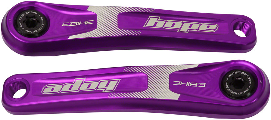 Hope Ebike Crank Arm Set - 165mm, ISIS, Specialized Offset, Purple