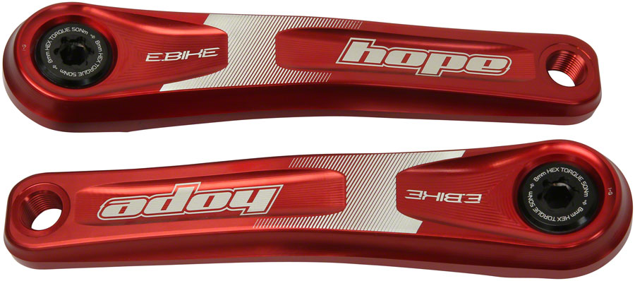 Hope Ebike Crank Arm Set - 165mm, ISIS, Specialized Offset, Red