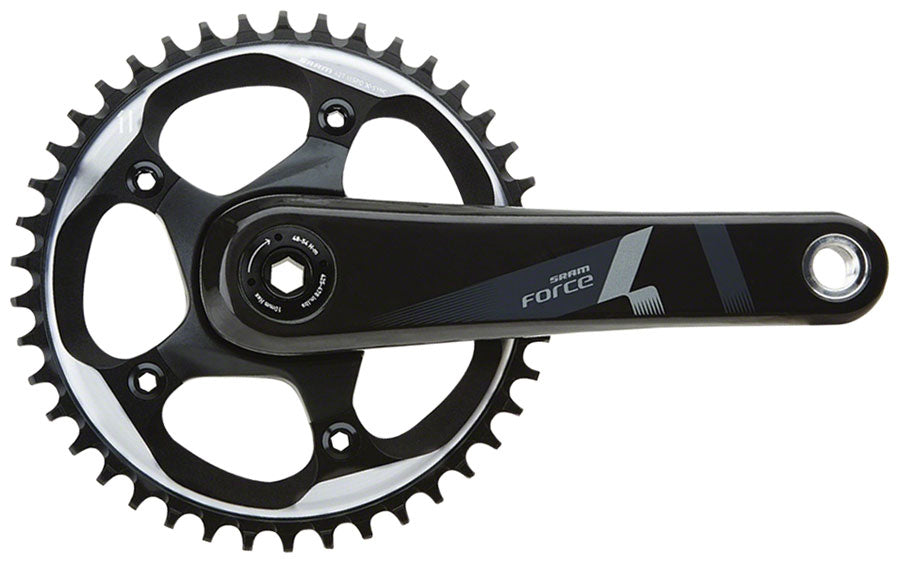 SRAM Force 1 Crankset - 172.5mm, 10/11-Speed, 42t, 110 BCD, GXP Spindle Interface, Black MPN: 00.6118.354.001 UPC: 710845772214 Crankset Force 1 Crankset