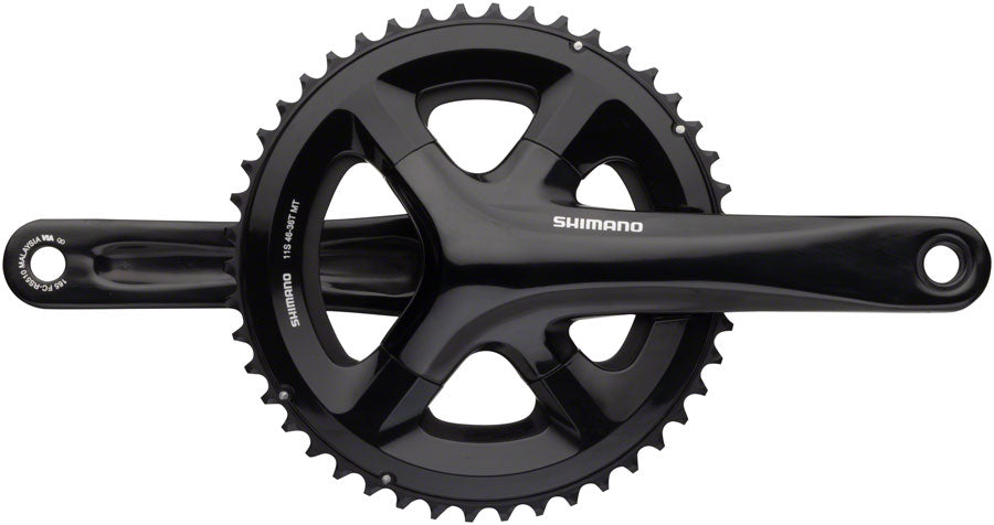 Shimano RS510 Crankset - 165mm, 11-Speed, 46/36t, 110 BCD, Hollowtech II Spindle Interface, Black