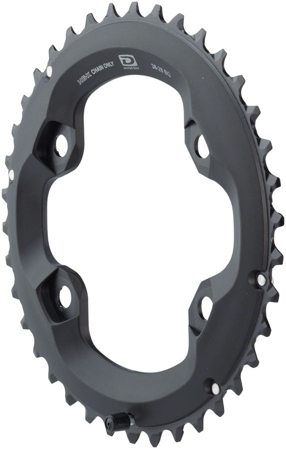 Shimano Deore FC-M6000 Chainring - 38t, 10-Speed, 96mm Asymmetric BCD, for 38-28t Set MPN: Y1WD98030 UPC: 689228828162 Chainring Deore M6000 10-Speed Chainring
