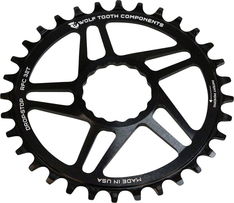 Wolf Tooth Components Drop-Stop Chainring 28T DM for RaceFace Cinch Cranks Black