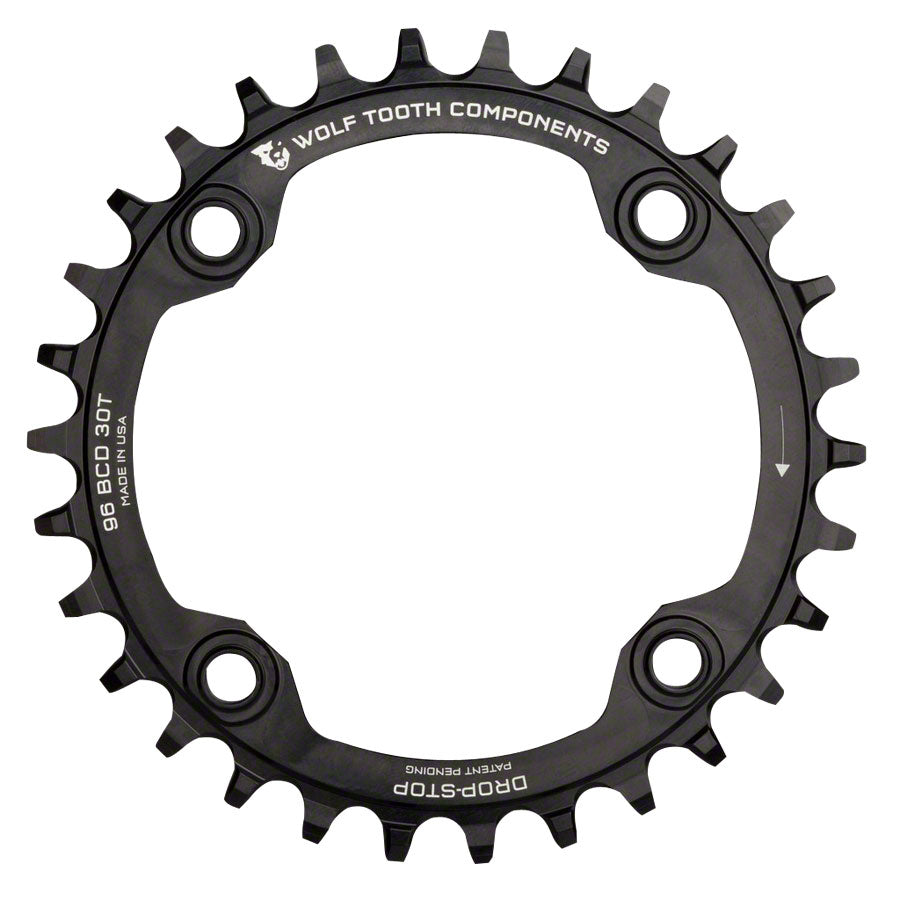 Wolf Tooth 96 Symmetrical BCD Chainring - 32t, 96 BCD, 4-Bolt, Drop-Stop, For Shimano Cranks, Black MPN: SYM9632 UPC: 812719021586 Chainring 96 Symmetrical BCD Chainrings