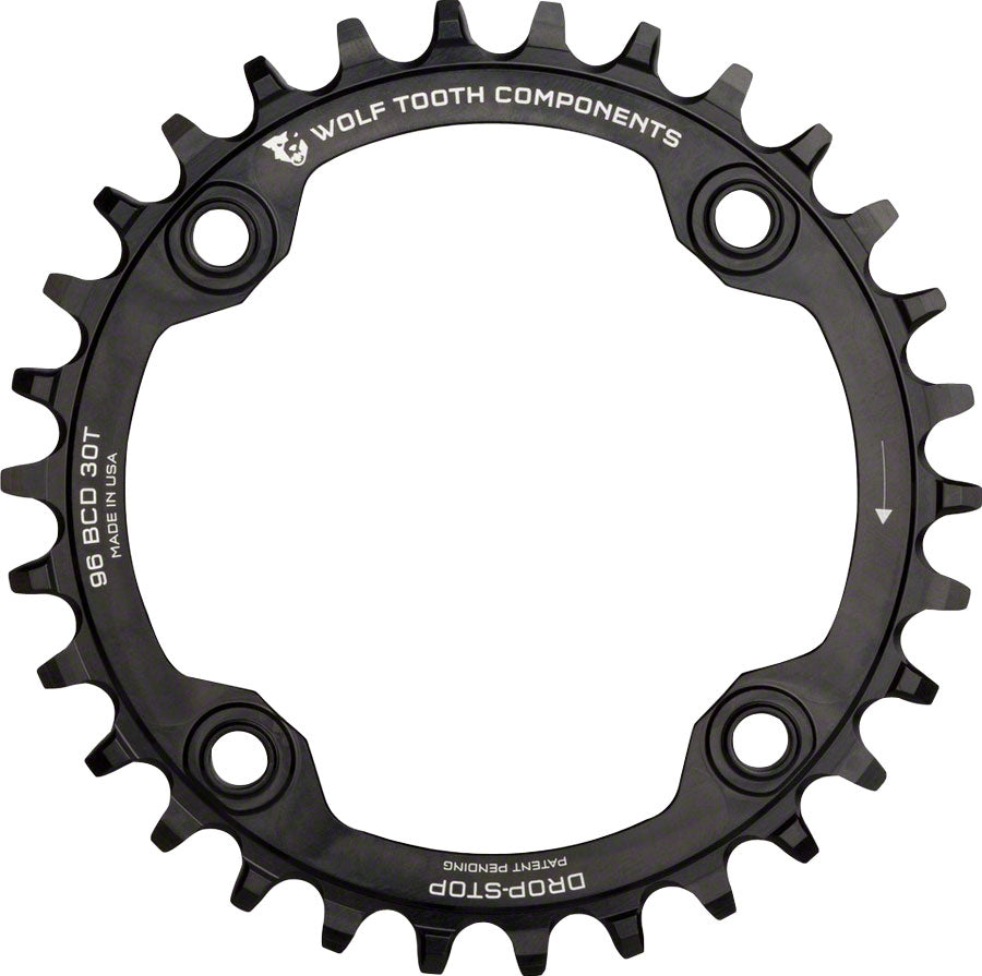 Wolf Tooth 96 Symmetrical BCD Chainring - 34t, 96 BCD, 4-Bolt, Drop-Stop, For Shimano Cranks, Black MPN: SYM9634 UPC: 812719021593 Chainring 96 Symmetrical BCD Chainrings