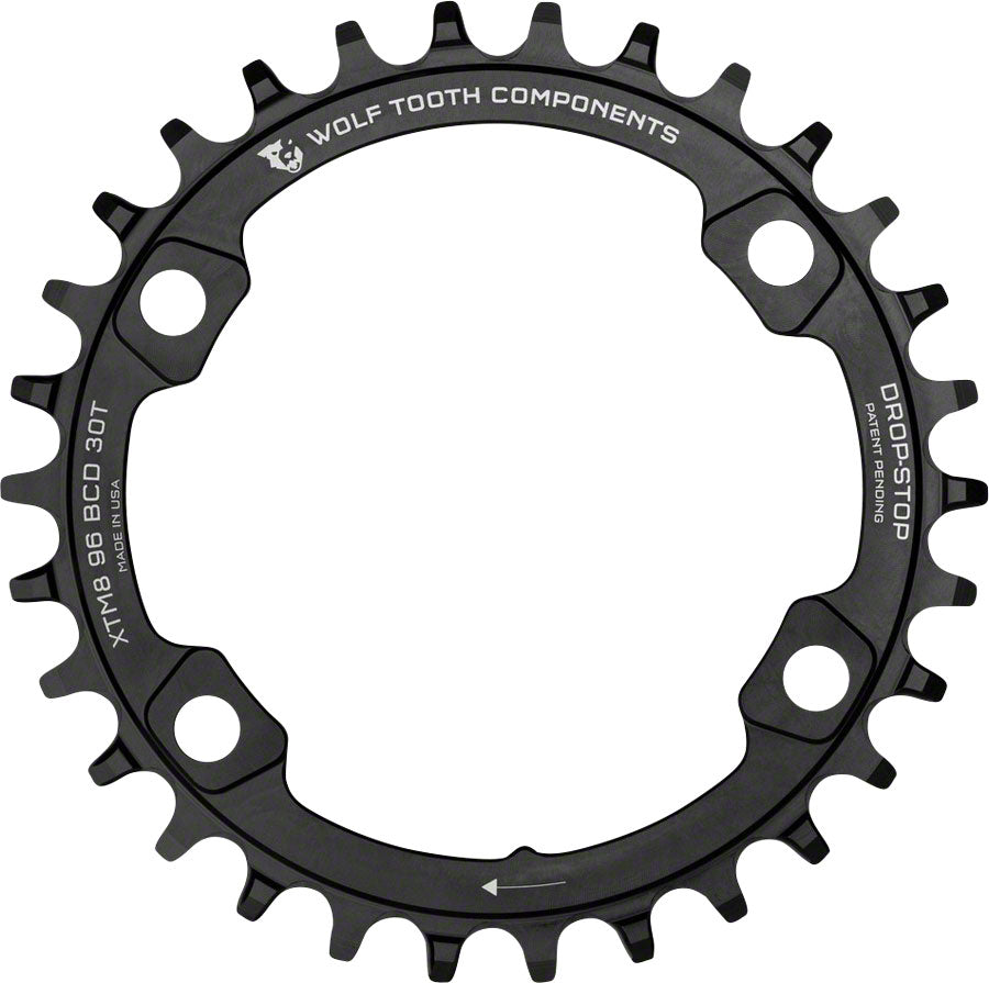 Wolf Tooth 34T Chainring For Shimano XT8000 Cranks 96 Asymmetrical BCD, Black