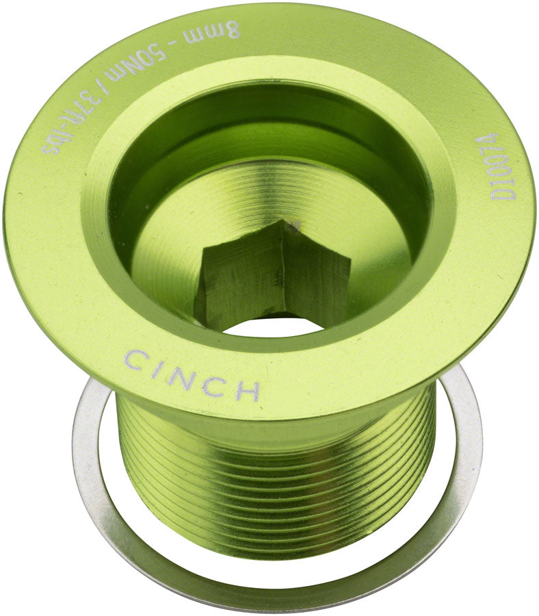 RaceFace CINCH Crank Bolt with Washer - NDS, M18, Gloss Green
