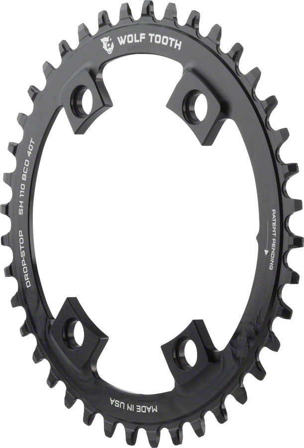 Wolf Tooth 40T Chainring: for Shimano Road 110 Asymmetric 4-bolt Cranks, Black