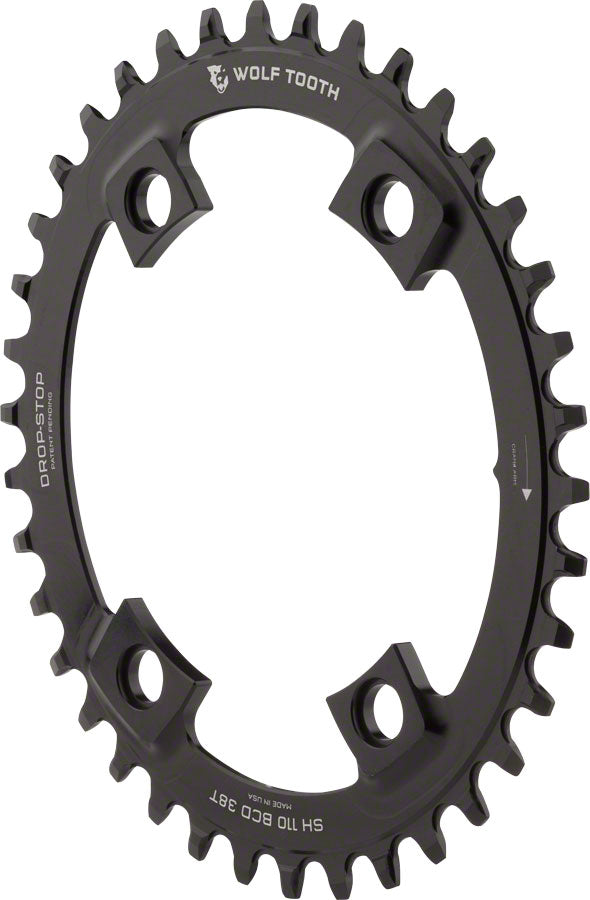 Wolf Tooth Elliptical Shimano 110 Asymmetric BCD Chainring - 42t, 110 Asymmetric BCD, 4-Bolt, Drop-Stop, For Shimano MPN: OVAL-SH11042 UPC: 812719022361 Chainring Elliptical Shimano 110 Asymmetric BCD Chainrings