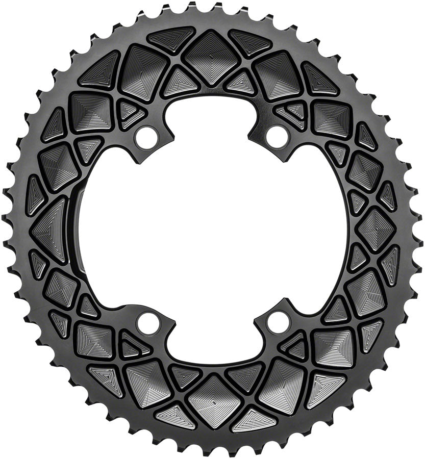 absoluteBLACK Premium Oval 110 BCD Road Outer Chainring for Shimano Dura-Ace 9100 - 52t, 110 Shimano Asymmetric BCD,