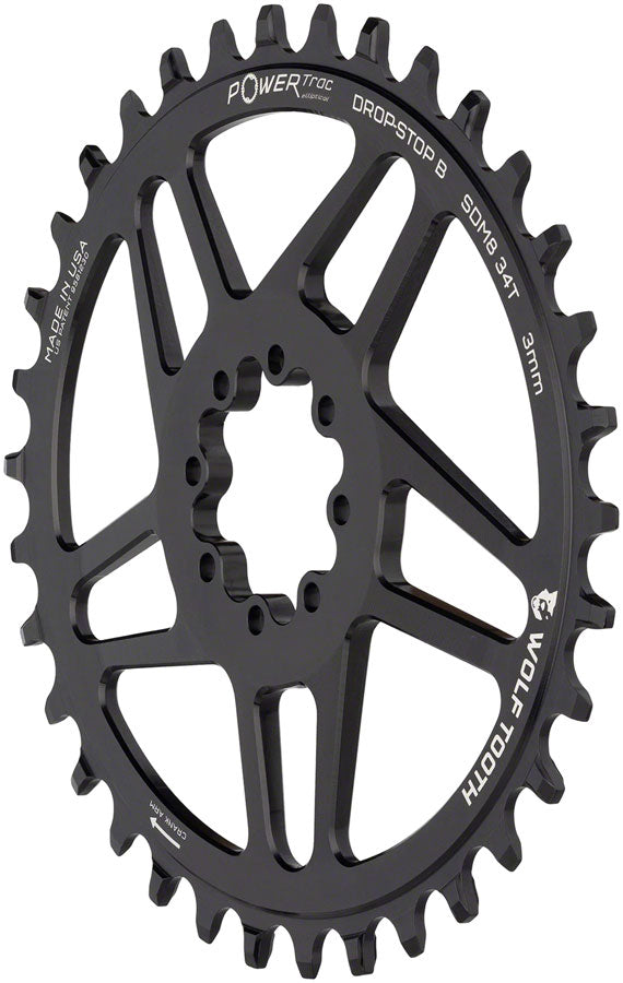 Wolf Tooth Elliptical Direct Mount Chainring - 34t, SRAM Direct Mount, Drop-Stop B, For SRAM 8-Bolt Cranksets, 3mm - Direct Mount Chainrings - SRAM Elliptical 8-Bolt Direct Mount Chainrings