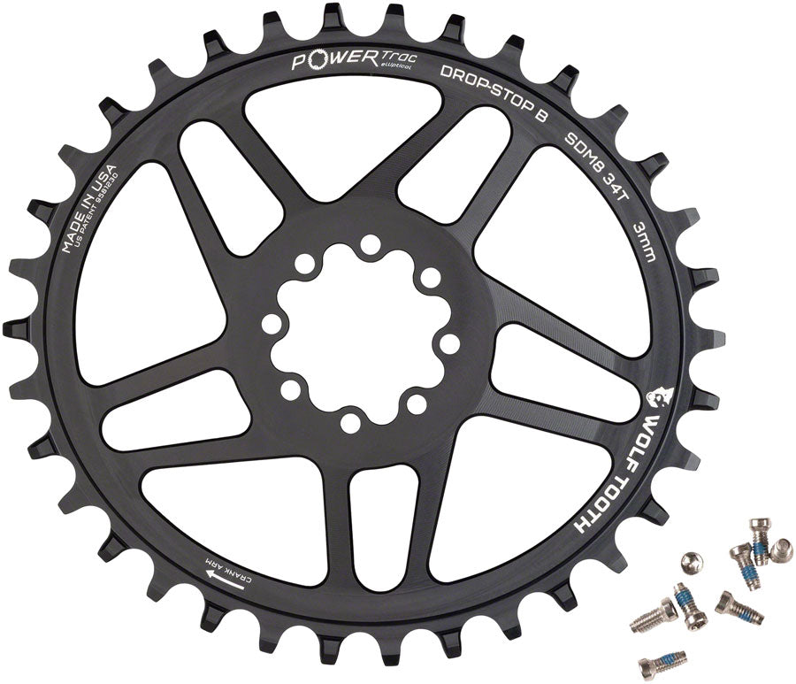 Wolf Tooth Elliptical Direct Mount Chainring - 34t, SRAM Direct Mount, Drop-Stop B, For SRAM 8-Bolt Cranksets, 3mm MPN: OVAL-SDM8-34 UPC: 810006808612 Direct Mount Chainrings SRAM Elliptical 8-Bolt Direct Mount Chainrings