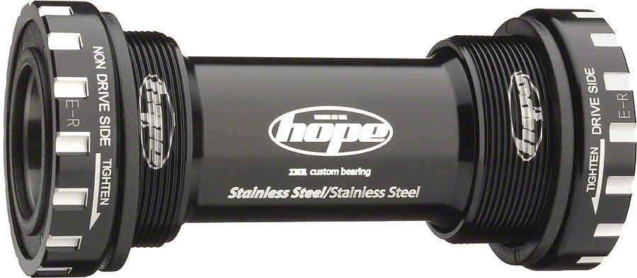 Hope BSA Threaded Bottom Bracket - 68/73, For 24mm Spindle, Stainless, Black